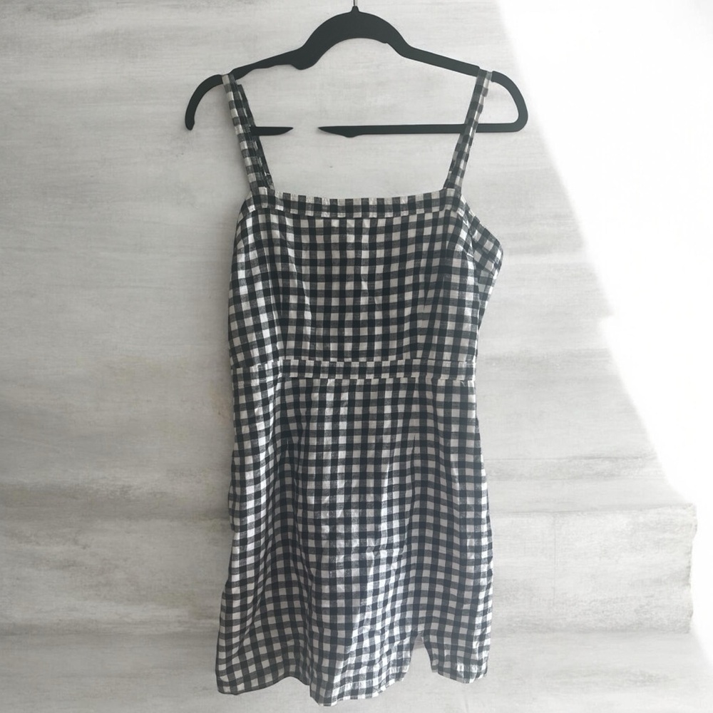 Abercrombie & Fitch Black and White Gingham Mini Dress - Picture 4 of 8